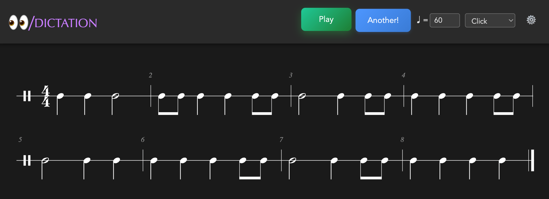 Notation revealed after clicking Reveal